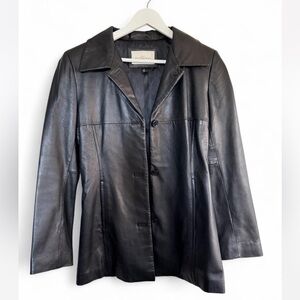 Vintage Lady Hathaway Genuine Leather Blazer Jacket
